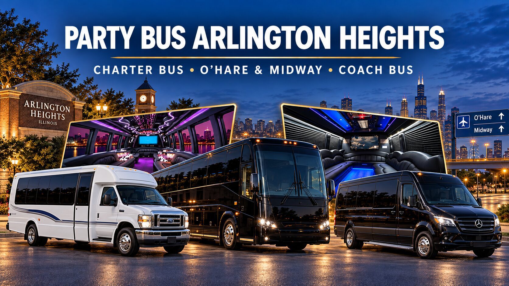 Party Bus Arlington Heights Charter Coach Bus