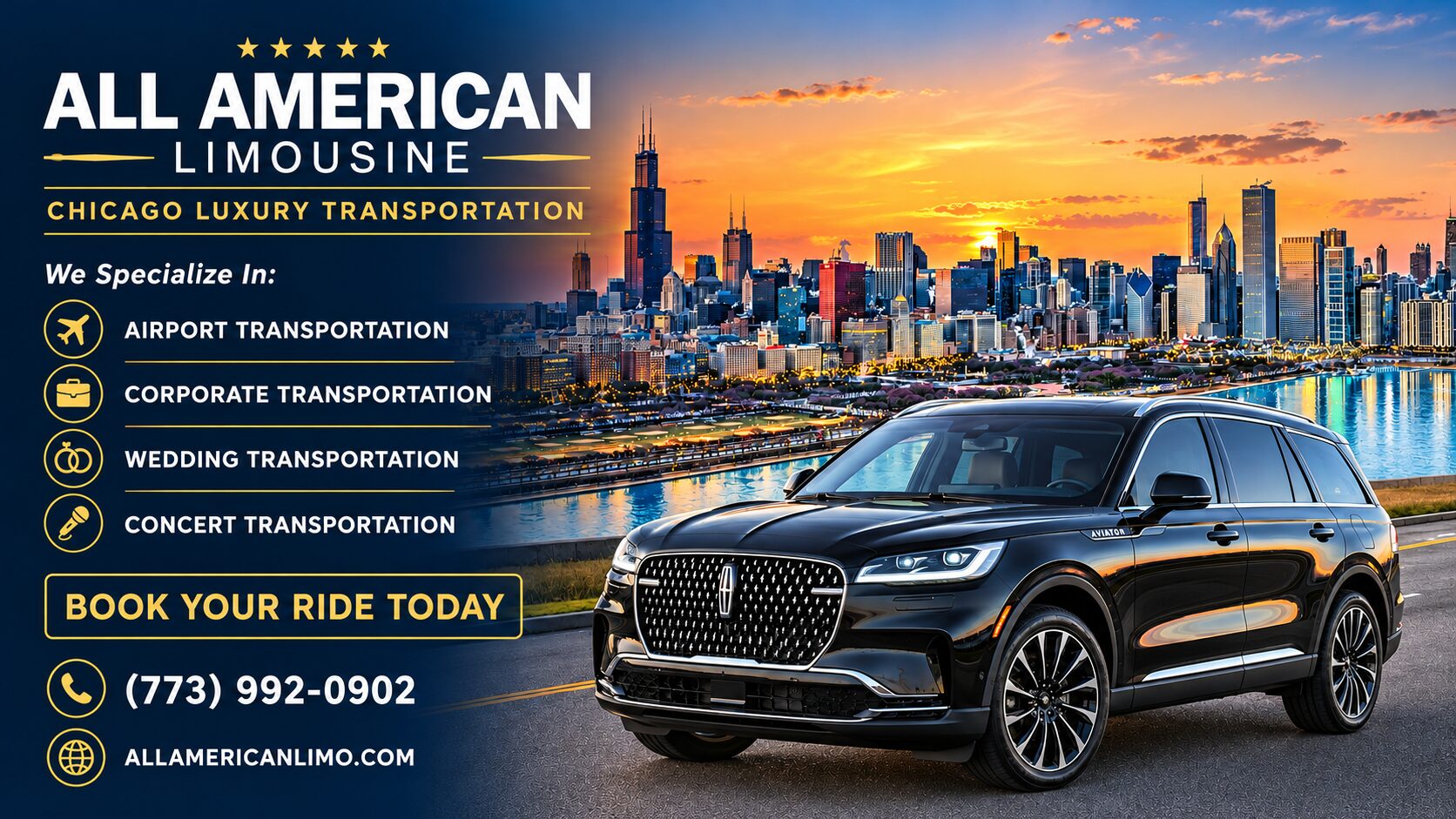 All American Limousine luxury transportation serving Northlake Illinois