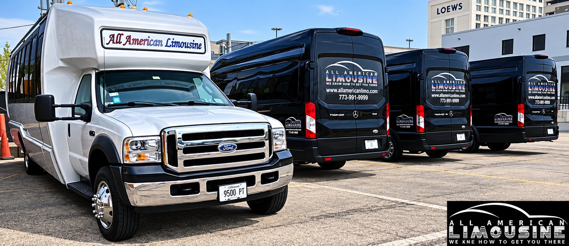All American Limousine Shuttle Bus and Mercedes Sprinter fleet serving Northlake Illinois