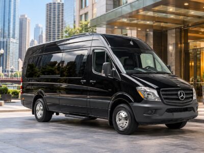 Black Mercedes Sprinter at Chicago hotel-1