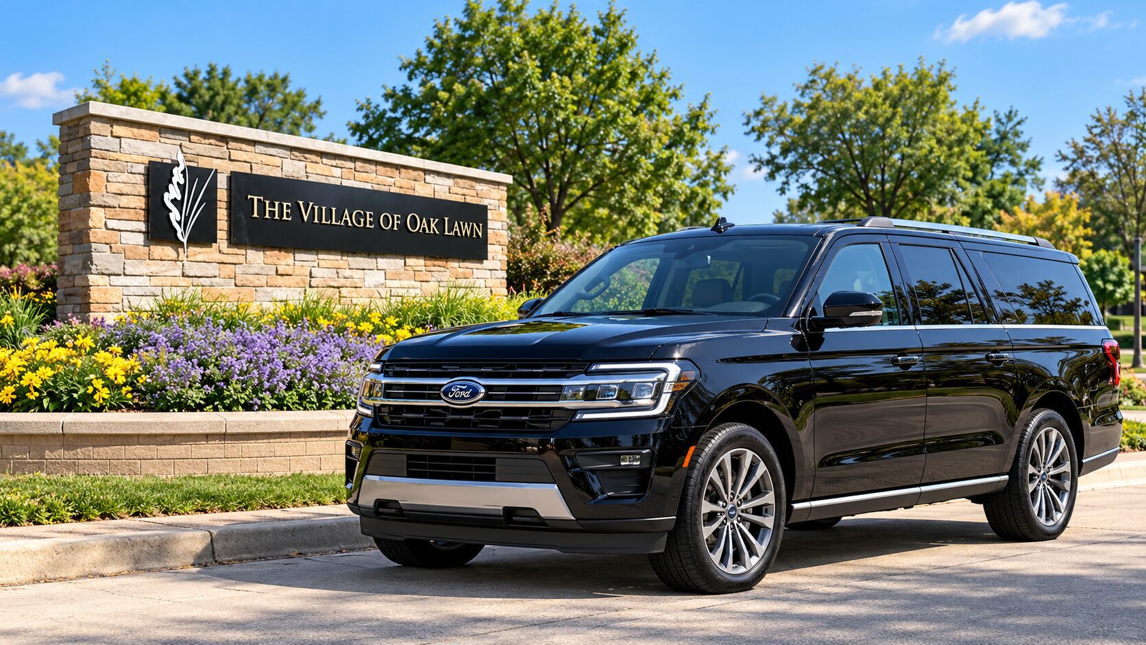 Oak Lawn welcome with luxury SUV