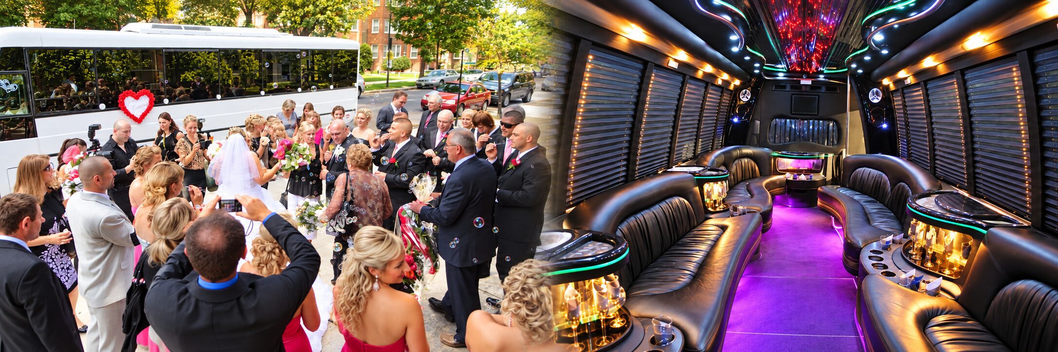 Party Bus Northlake for weddings celebrations concerts and group transportation